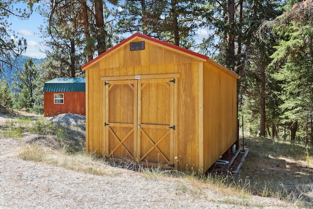 view of shed