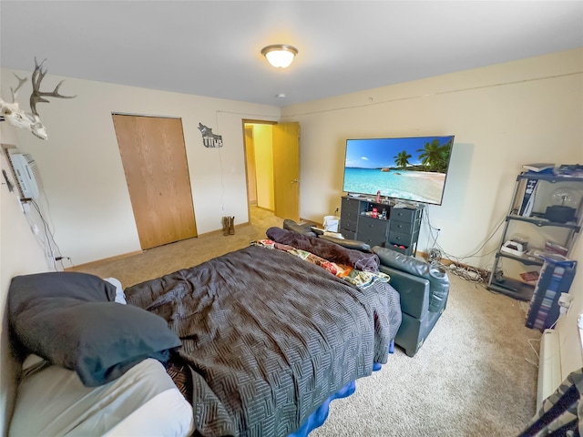 bedroom featuring carpet