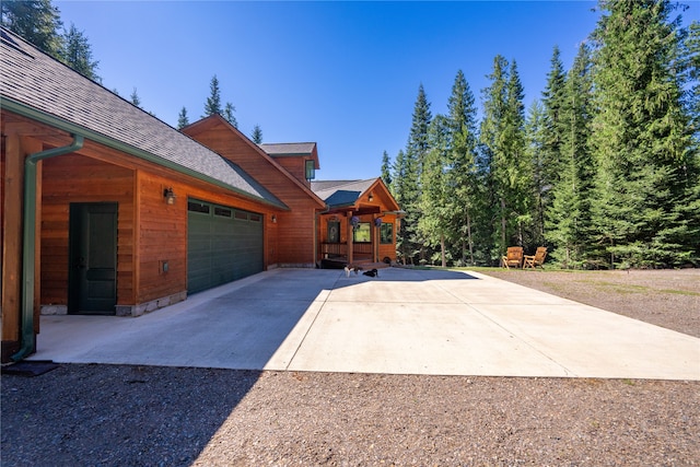 view of home's exterior with a garage