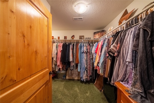 spacious closet featuring carpet floors