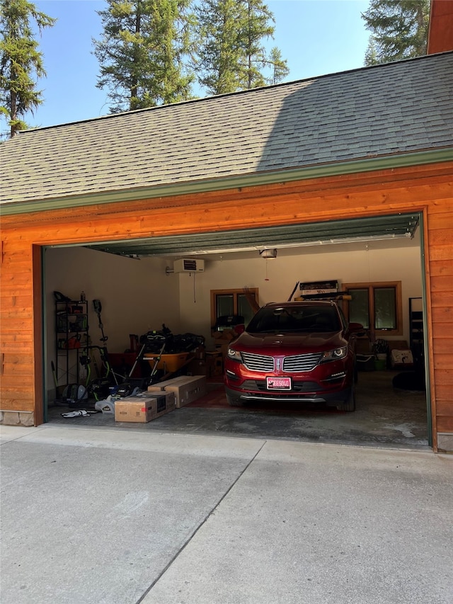 view of garage