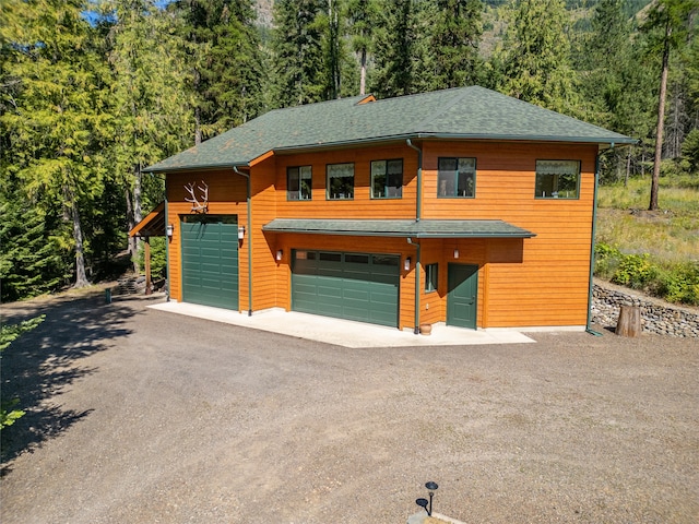 view of garage