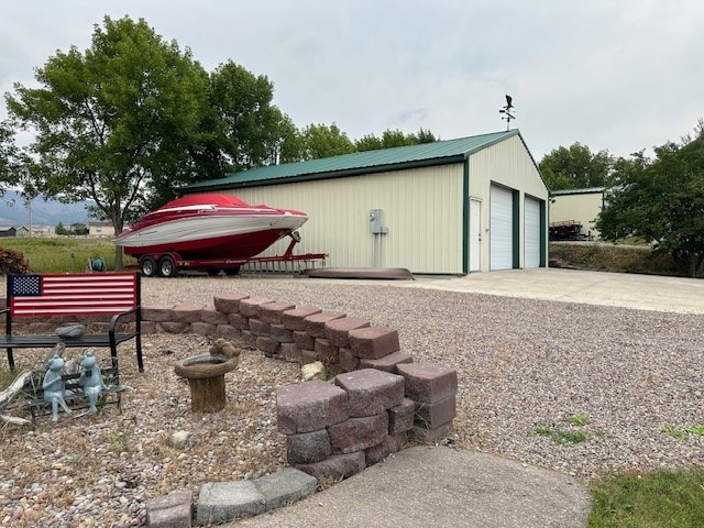 view of outbuilding featuring a garage