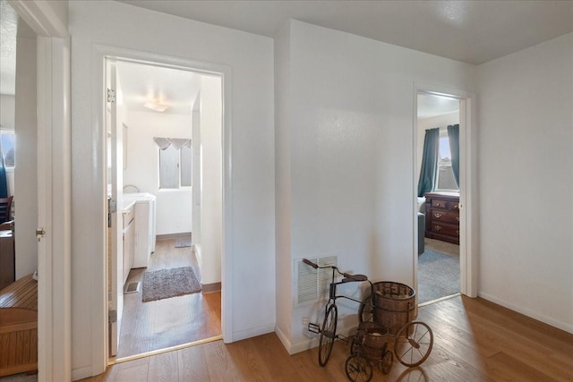 hall featuring light hardwood / wood-style flooring