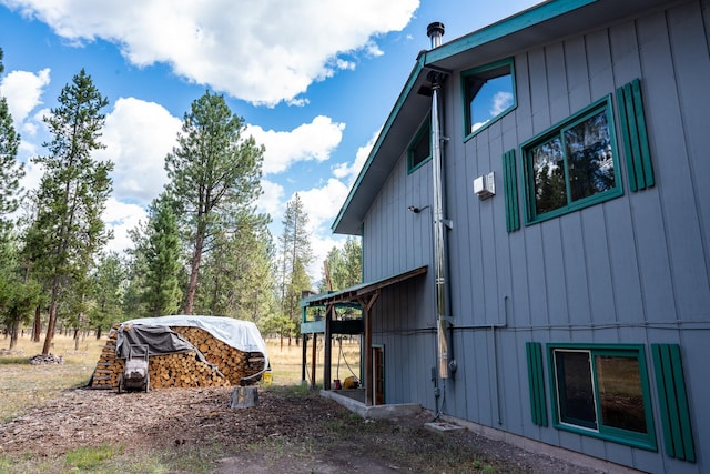 view of side of property with board and batten siding