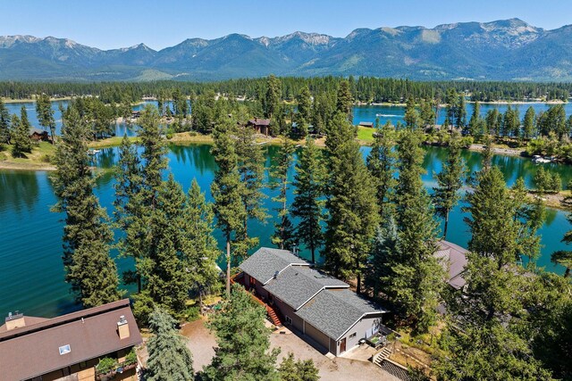 deck featuring a water and mountain view