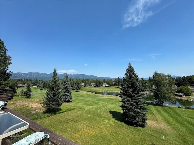 property view of mountains featuring a water view