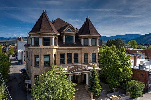 exterior space with a mountain view