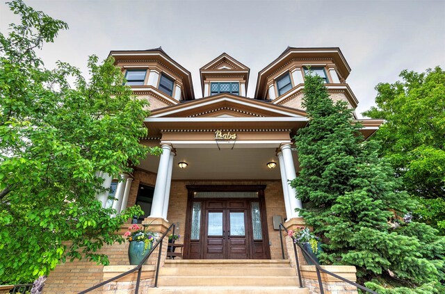 entrance to property with french doors