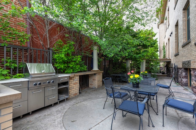 view of patio featuring area for grilling