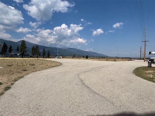 view of road featuring a mountain view