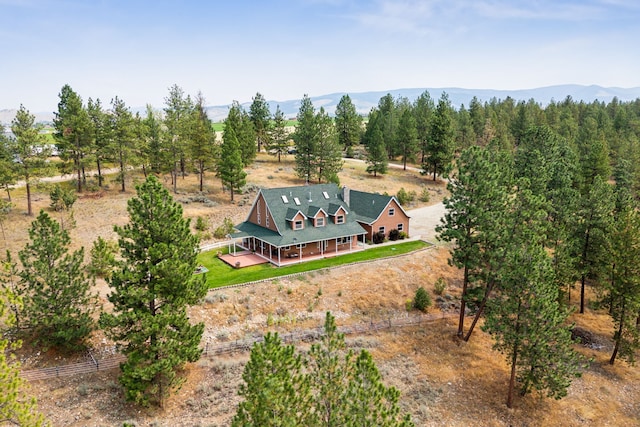 drone / aerial view with a rural view