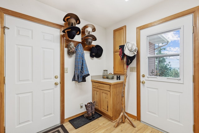 doorway featuring light hardwood / wood-style flooring