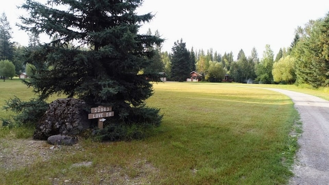 view of property's community featuring a yard