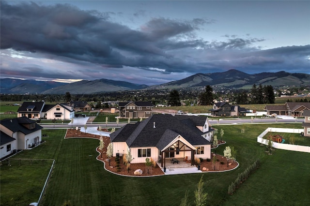 aerial view featuring a mountain view