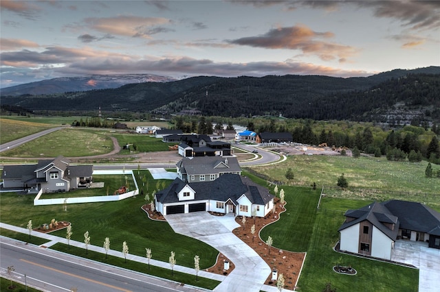 aerial view featuring a mountain view