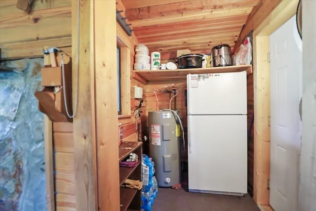 storage room featuring water heater