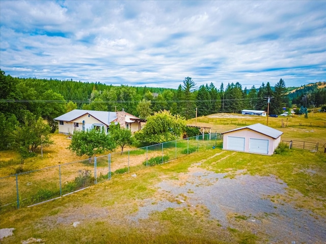 bird's eye view featuring a rural view