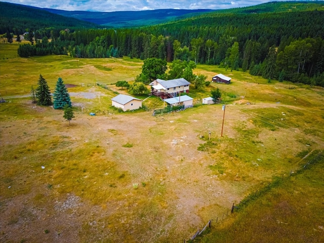 aerial view featuring a rural view