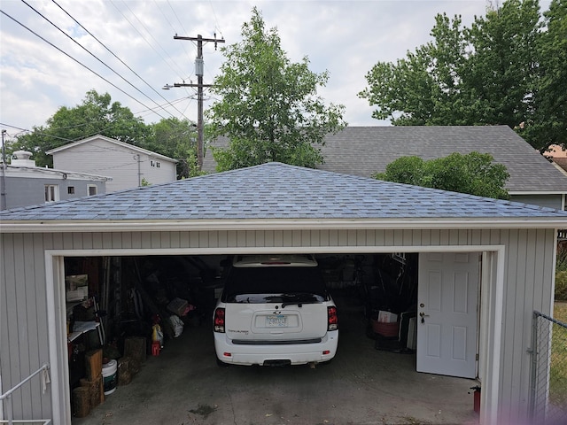 view of garage