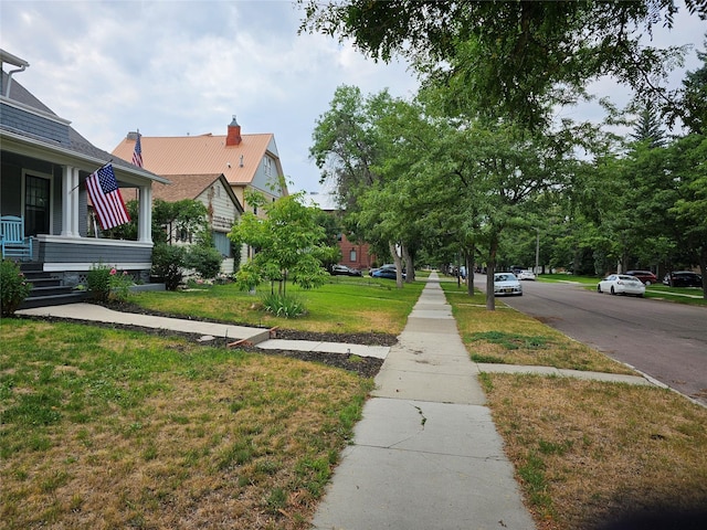 view of yard featuring a porch