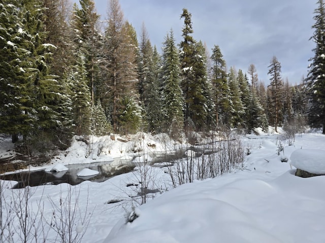 view of snowy view