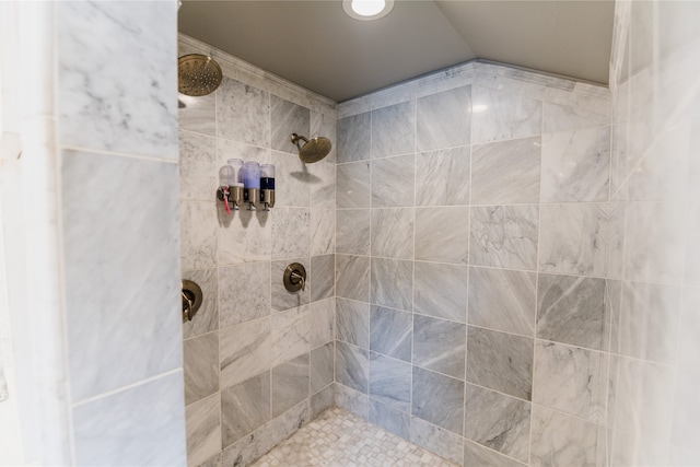 bathroom with tiled shower