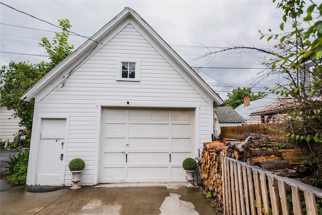 view of garage