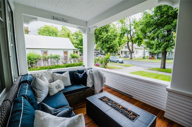 exterior space featuring covered porch