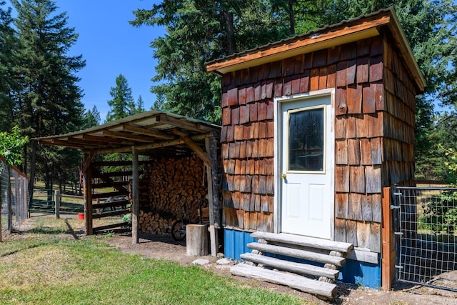 5899 Black Lake Rd, Rexford, MT 59930 - view of outdoor structure with an outbuilding and fence