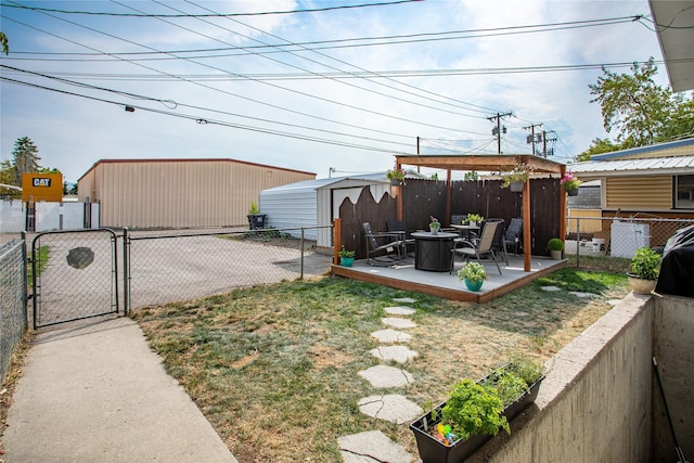 view of yard with a gazebo and a patio