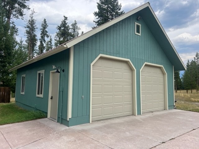 view of garage