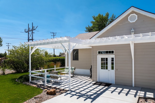 view of patio / terrace with a pergola