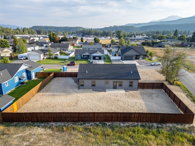 aerial view featuring a mountain view