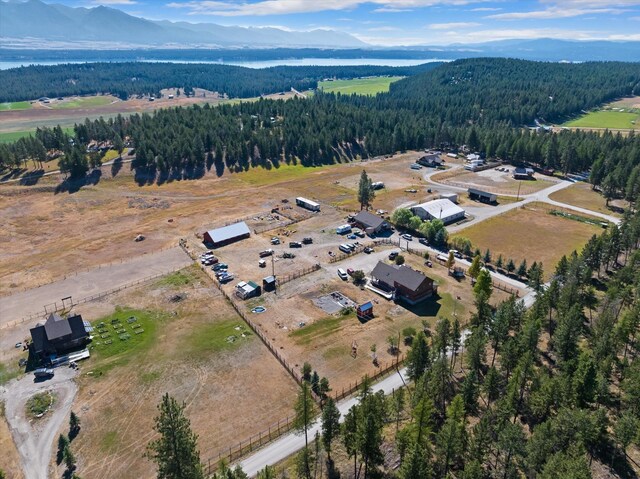 drone / aerial view with a mountain view