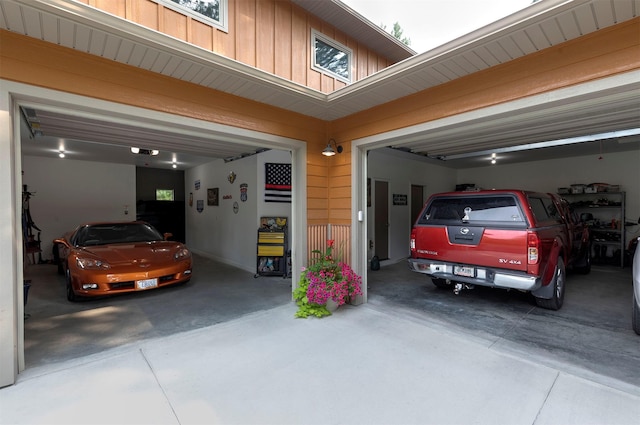 garage with driveway