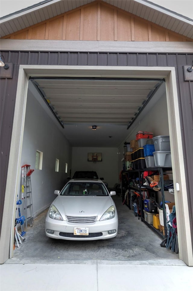 view of garage