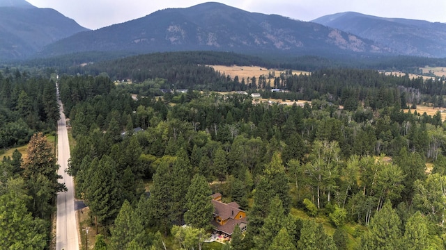 mountain view with a view of trees