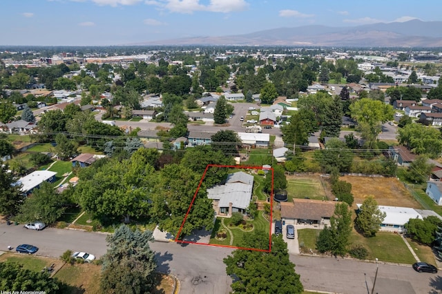 aerial view featuring a mountain view