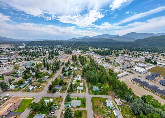 aerial view featuring a mountain view