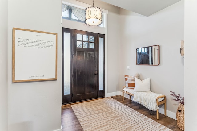 foyer entrance featuring hardwood / wood-style flooring