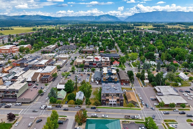 aerial view featuring a mountain view