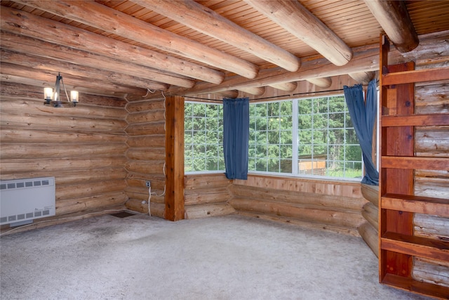 below grade area featuring wooden ceiling and visible vents