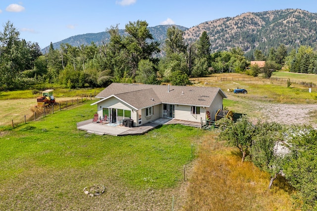 exterior space featuring a rural view and a mountain view