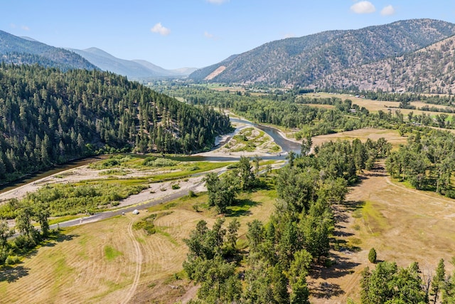 aerial view featuring a mountain view