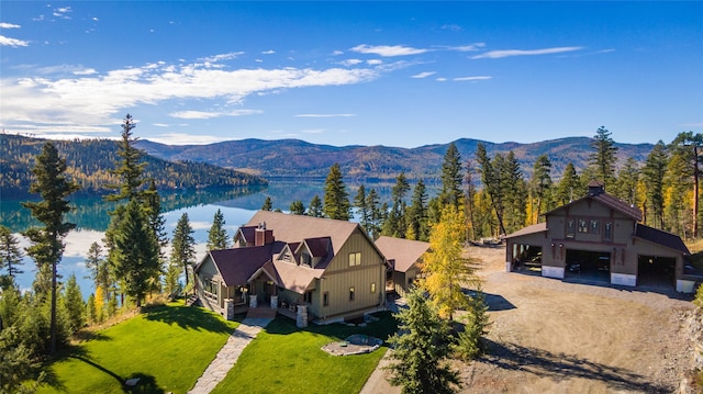 bird's eye view featuring a mountain view