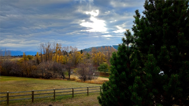 property view of mountains featuring a rural view