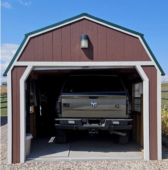 view of garage