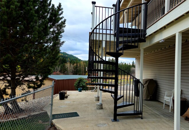 view of patio / terrace with stairs