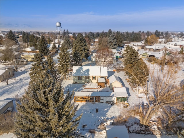 view of snowy aerial view